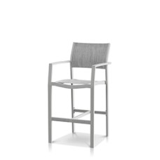 Bar Arm Chair Kessler Silver Frame / Metallica Platinum Sling